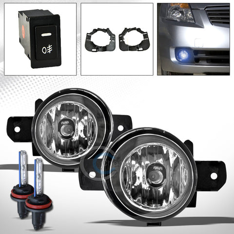 8000K HID XENON+JDM CHROME BUMPER FOG LIGHTS+SWITCH PT FOR 07+ NISSAN ALTIMA 4D