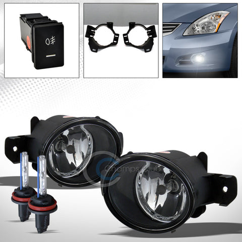 6000K HID XENON+CHROME BUMPER FOG LIGHTS W/SWITCH+WIRING PT FOR 10-12 ALTIMA 4DR