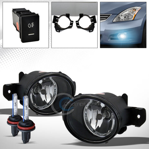 8000K HID XENON+CHROME BUMPER FOG LIGHTS W/SWITCH+WIRING PT FOR 10-12 ALTIMA 4DR