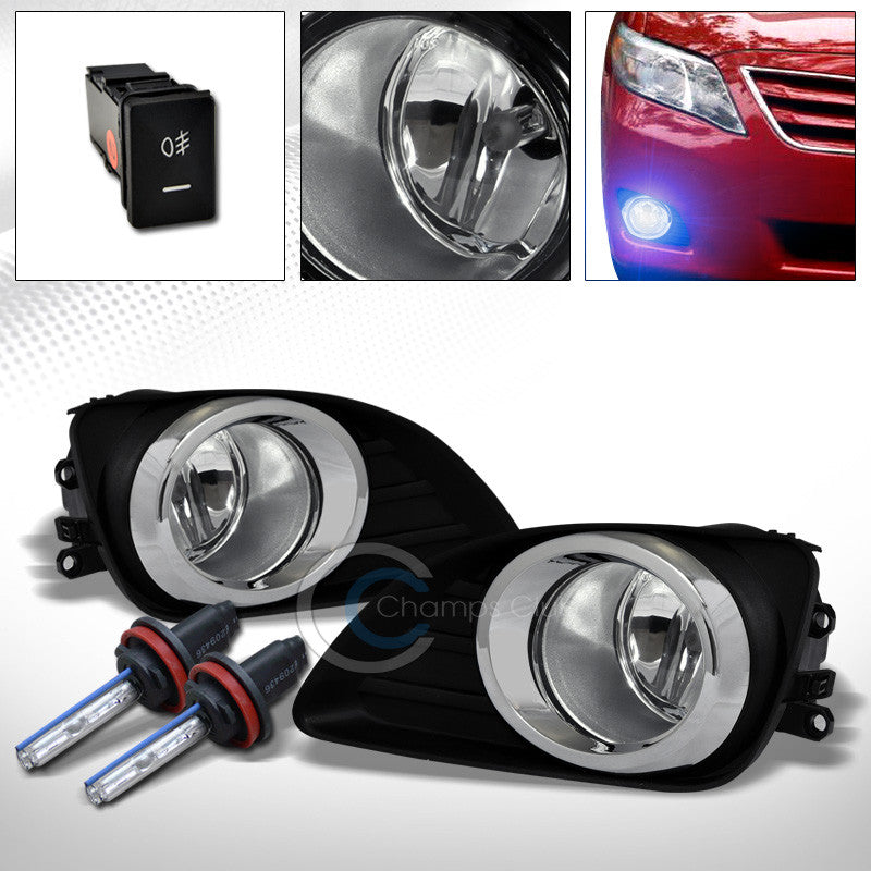 10000K HID XENON+BUMPER FOG LIGHTS+BLK/CHROME COVER+SWITCH PT 10-11 TOYOTA CAMRY