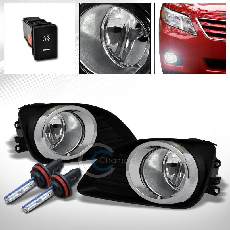 6000K HID XENON+BUMPER FOG LIGHTS+BLK/CHROME COVER+SWITCH PT 10-11 TOYOTA CAMRY