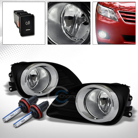 6000K HID XENON+BUMPER FOG LIGHTS+BLK/CHROME COVER+SWITCH PT 10-11 TOYOTA CAMRY