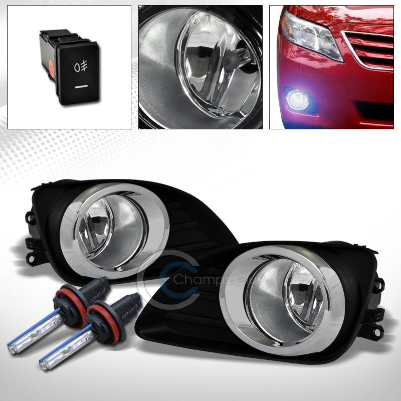 8000K HID XENON+BUMPER FOG LIGHTS+BLK/CHROME COVER+SWITCH PT 10-11 TOYOTA CAMRY