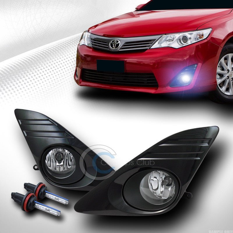 10000K HID XENON+JDM CHROME BUMPER FOG LIGHTS+SWITCH+BEZEL PT 12-14 TOYOTA CAMRY