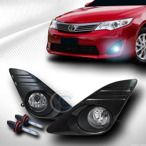 8000K HID XENON+JDM CHROME BUMPER FOG LIGHTS+SWITCH+BEZEL PT 12-14 TOYOTA CAMRY