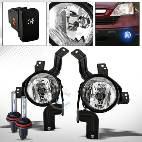 10000K HID XENON+JDM CHROME BUMPER FOG LIGHTS+SWITCH KIT PT 07-09 HONDA CRV CR-V