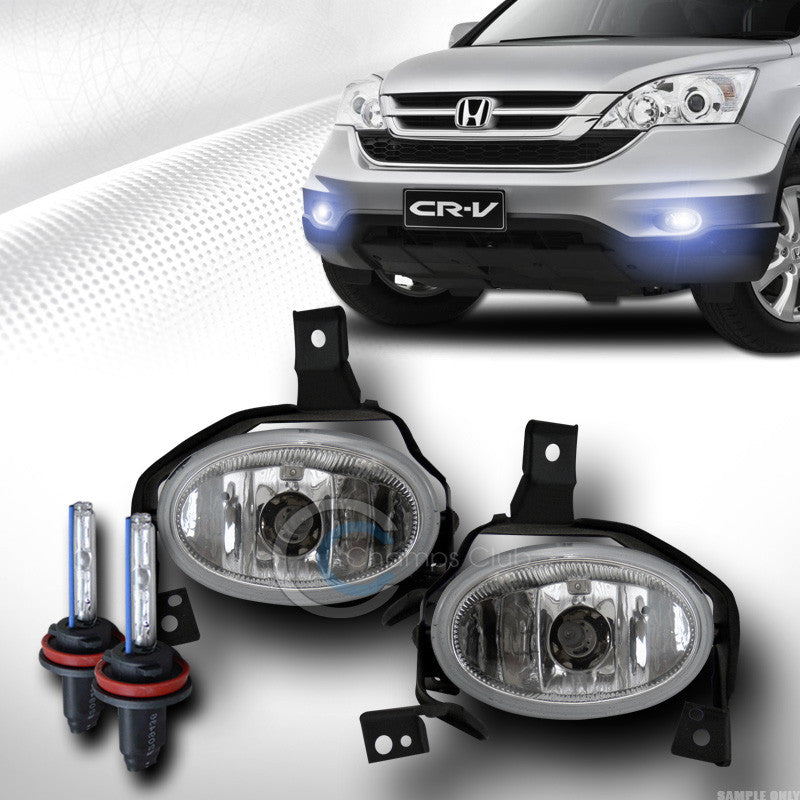 10000K HID XENON+CHROME CLEAR BUMPER FOG LIGHTS LAMP+SWITCH 10-11 HONDA CRV CR-V