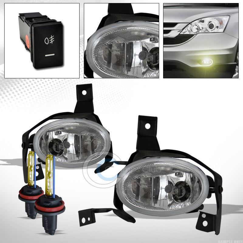 3000K HID XENON+CHROME CLEAR BUMPER FOG LIGHTS LAMPS+SWITCH 10-11 HONDA CRV CR-V