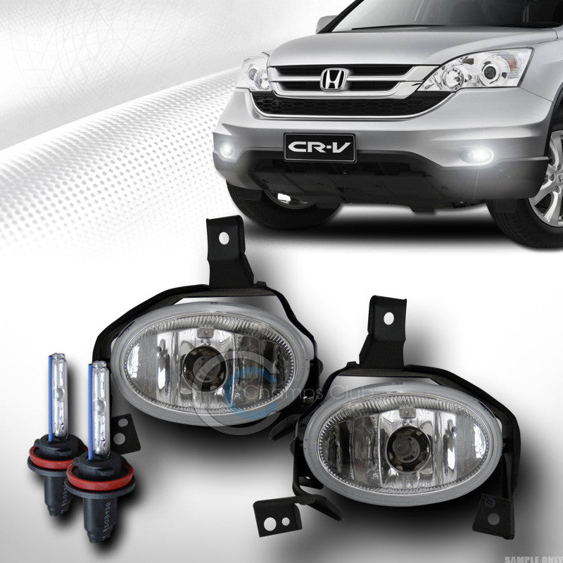 6000K HID XENON+CHROME CLEAR BUMPER FOG LIGHTS LAMPS+SWITCH 10-11 HONDA CRV CR-V