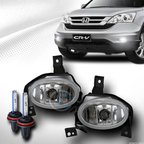 6000K HID XENON+CHROME CLEAR BUMPER FOG LIGHTS LAMPS+SWITCH 10-11 HONDA CRV CR-V