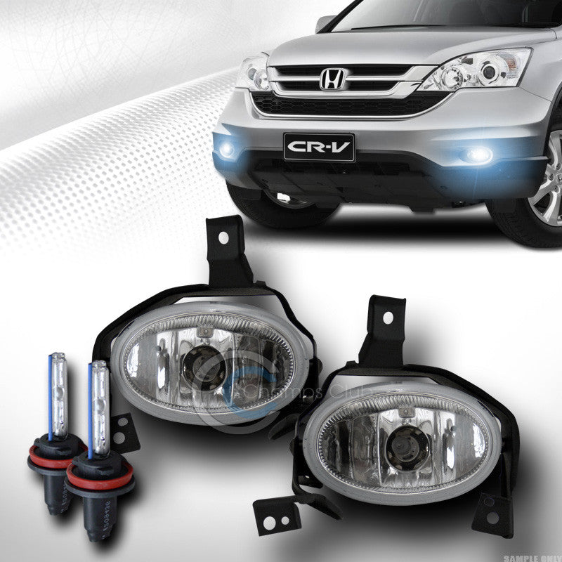 8000K HID XENON+CHROME CLEAR BUMPER FOG LIGHTS LAMPS+SWITCH 10-11 HONDA CRV CR-V