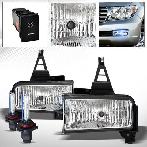 10000K HID XENON+JDM CHROME BUMPER FOG LIGHTS+SWITCH PT 08+ TOYOTA LAND CRUISER