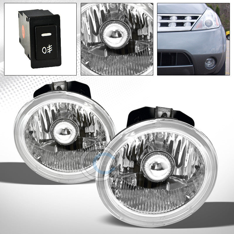 JDM CHROME BUMPER FOG LIGHTS LAMPS+SWITCH+WIRE PT FOR 02-07 NISSAN ALTIMA/MURANO