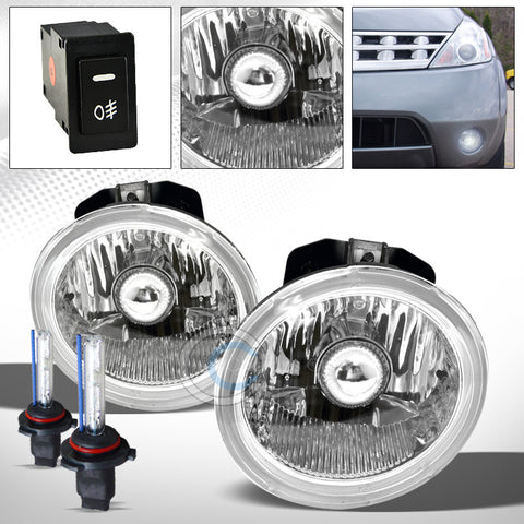 6000K HID XENON+JDM CHROME BUMPER FOG LIGHTS w/SWITCH PT FOR 02-05 ALTIMA/MURANO
