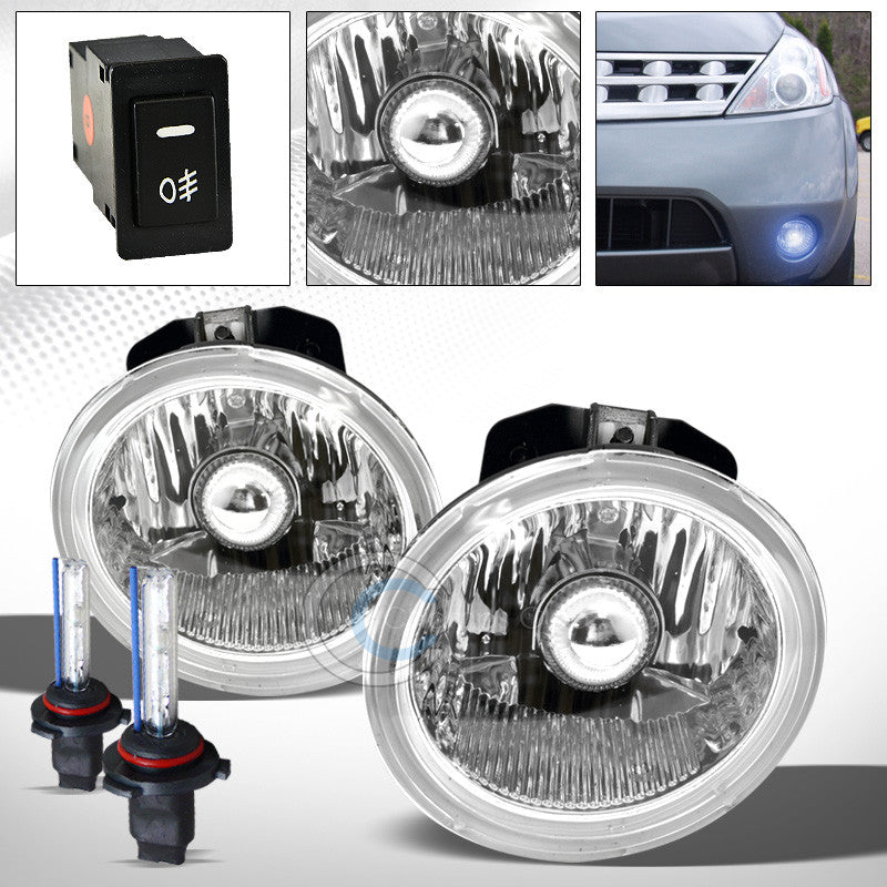 8000K HID XENON+JDM CHROME BUMPER FOG LIGHTS w/SWITCH PT FOR 02-05 ALTIMA/MURANO