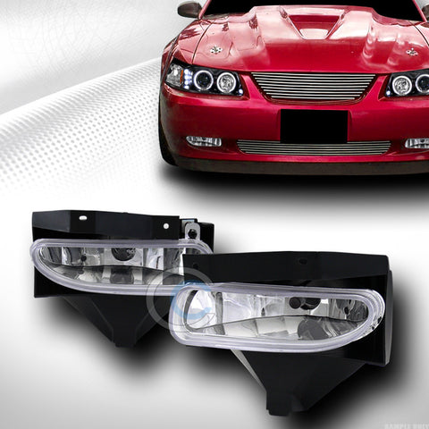 CHROME CLEAR FRONT BUMPER DRIVING FOG LIGHTS LAMPS KIT PT 99-04 FORD MUSTANG GT