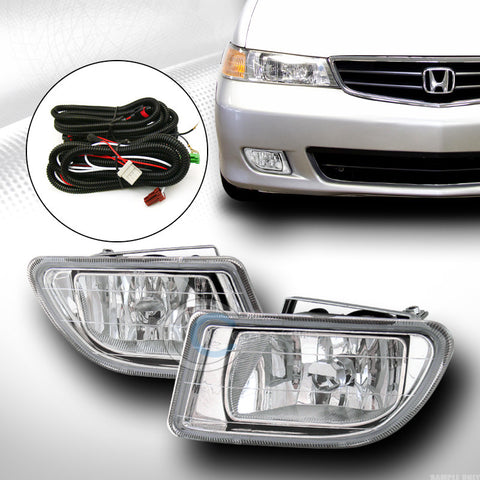 CHROME CLEAR FRONT BUMPER DRIVING FOG LIGHTS LAMPS KIT W/SWITCH PT 03-04 ODYSSEY