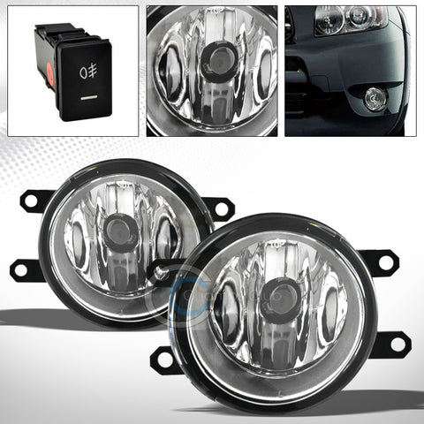 JDM CHROME FRONT BUMPER DRIVING FOG LIGHTS LAMPS+SWITCH KIT PT 06-08 TOYOTA RAV4