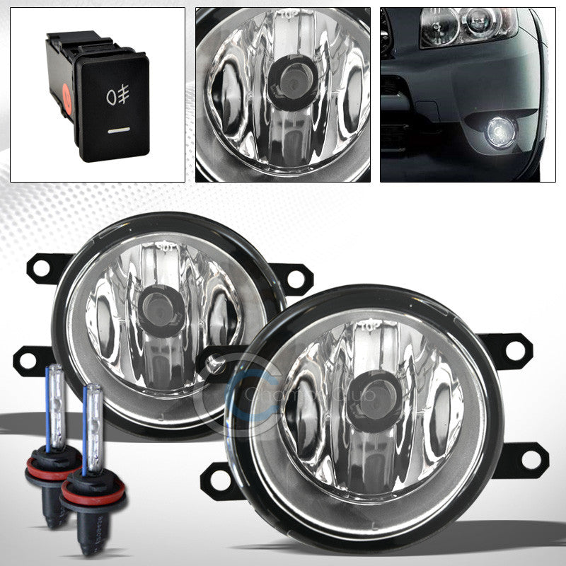 6000K HID XENON+JDM CHROME BUMPER FOG LIGHTS LAMPS w/SWITCH PT 06-08 TOYOTA RAV4