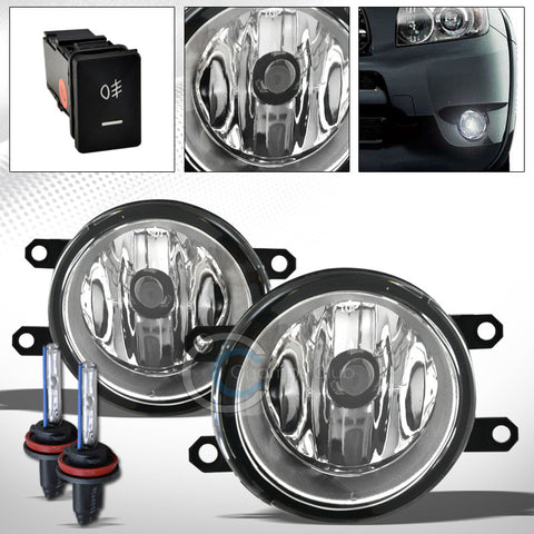 6000K HID XENON+JDM CHROME BUMPER FOG LIGHTS LAMPS w/SWITCH PT 06-08 TOYOTA RAV4