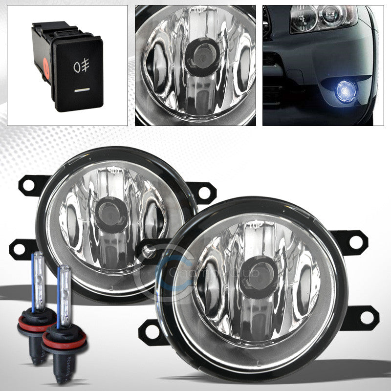 8000K HID XENON+JDM CHROME BUMPER FOG LIGHTS LAMPS w/SWITCH PT 06-08 TOYOTA RAV4
