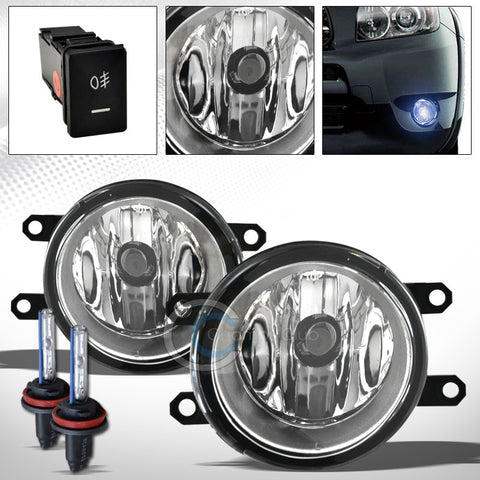 8000K HID XENON+JDM CHROME BUMPER FOG LIGHTS LAMPS w/SWITCH PT 06-08 TOYOTA RAV4