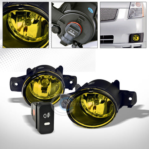 YELLOW LENS BUMPER DRIVING FOG LIGHTS+SWITCH FOR 04-15 NISSAN SENTRA/08-13 ROGUE