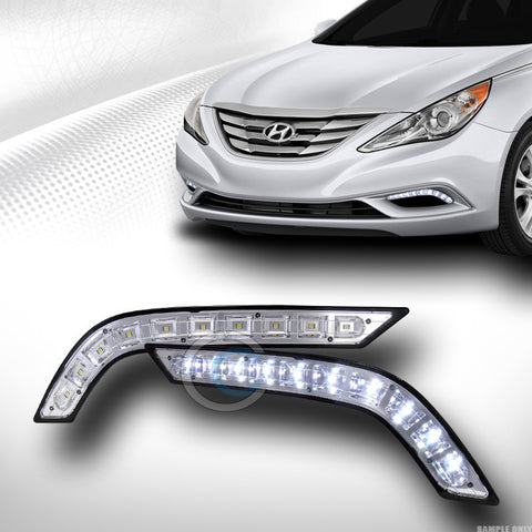 EURO CHROME DRL SMD LED BUMPER FOG LIGHTS LAMP STRIP PT FOR 11-13 HYUNDAI SONATA