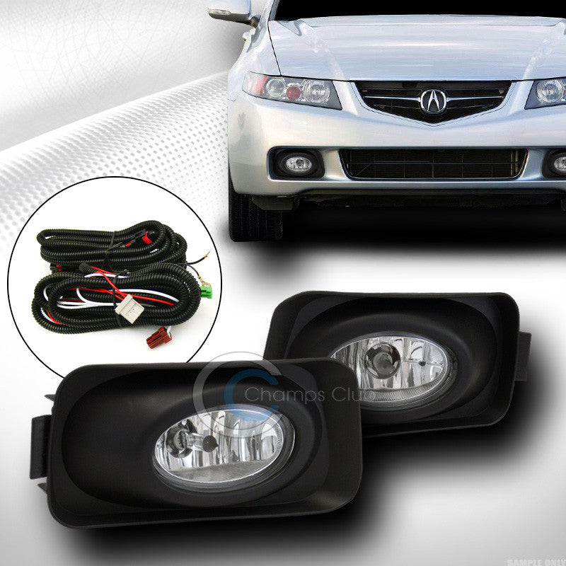 CHROME CLEAR BUMPER DRIVING FOG LIGHTS LAMPS W/SWITCH KIT PT 03/04-06 ACURA TSX