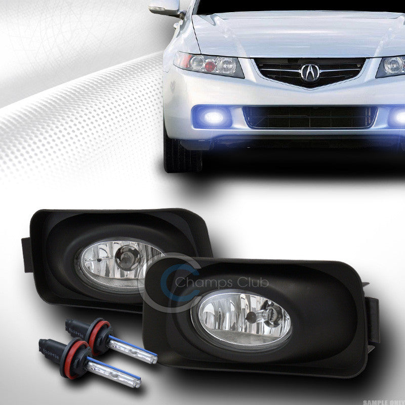 10000K HID XENON W/CHROME CRYSTAL BUMPER FOG LIGHTS+SWITCH PT 03 04-06 ACURA TSX