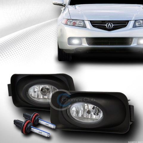 6000K HID XENON+CHROME BUMPER FOG LIGHTS W/SWITCH+WIRING PT 03 04-06 ACURA TSX