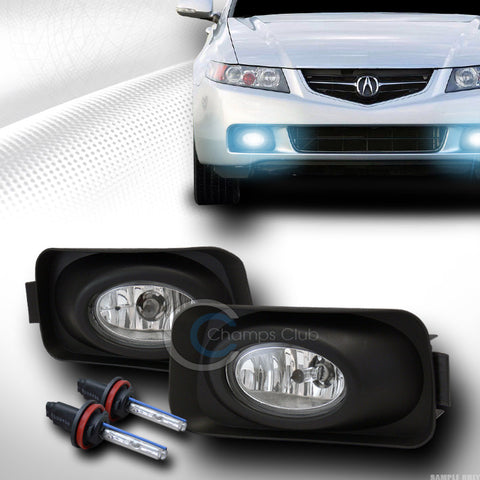 8000K HID XENON+CHROME BUMPER FOG LIGHTS W/SWITCH+WIRING PT 03 04-06 ACURA TSX