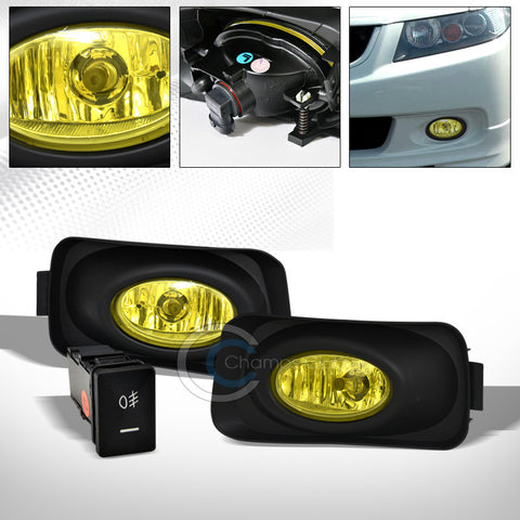 YELLOW CLEAR BUMPER DRIVING FOG LIGHTS LAMPS W/SWITCH KIT PT 03/04-06 ACURA TSX