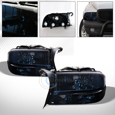 FACTORY STYLE BLUE SMOKE HEAD LIGHTS SIGNAL BUMPER AM 1P AW 97-04 DAKOTA/DURANGO