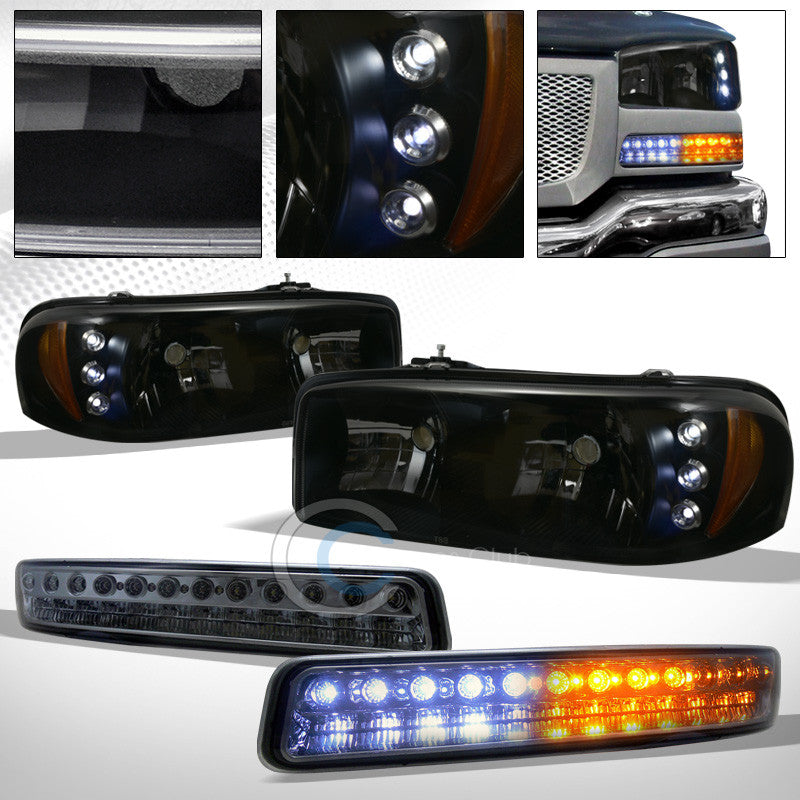 SMOKE HEAD LIGHTS AM AW+LED BUMPER SIGNAL CORNER LAMPS KS 1999+ SIERRA/YUKON XL