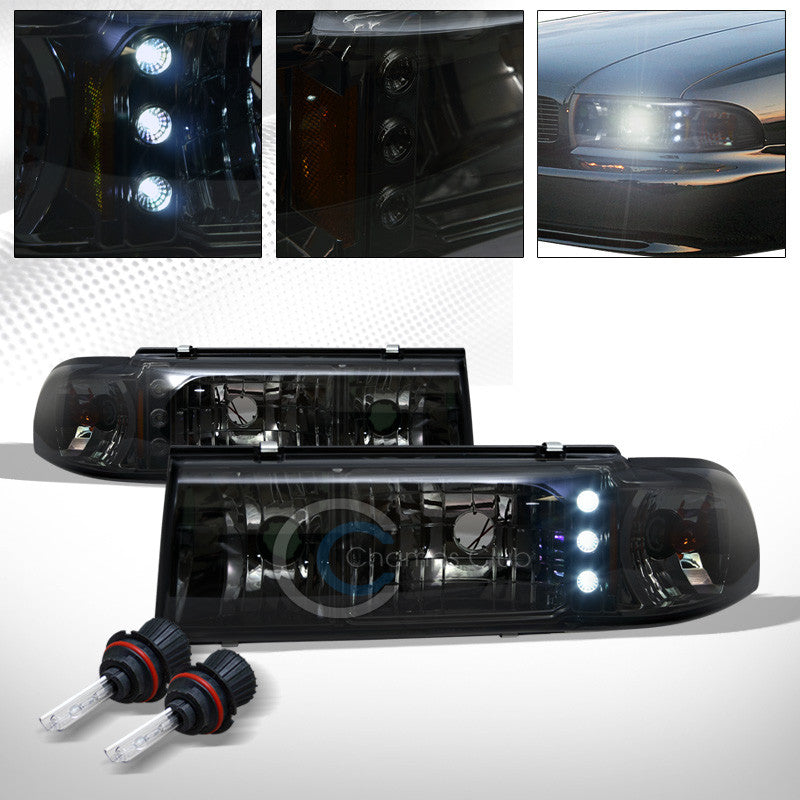 6000K HID BI-XENON+SMOKE LED HEAD LIGHTS CORNER A AW 1P 1991-1996 CAPRICE/IMPALA