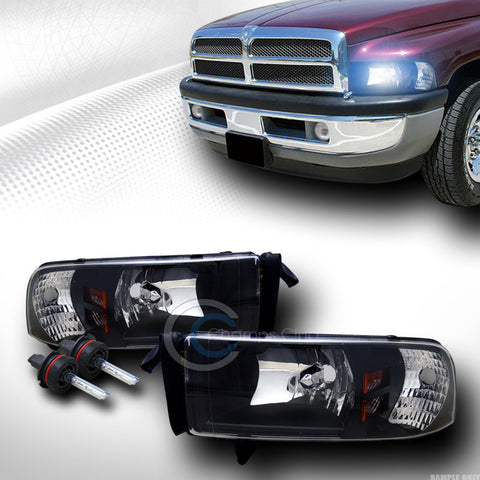 8000K HID XENON BLK HEAD LIGHTS LAMPS SIGNAL CORNER AMBER 1P 1994-2002 DODGE RAM