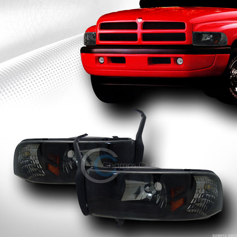 SMOKE CRYSTAL CLEAR HEAD LIGHTS+CORNER SIGNAL LAMPS AMBER 1PC 94-01/02 DODGE RAM