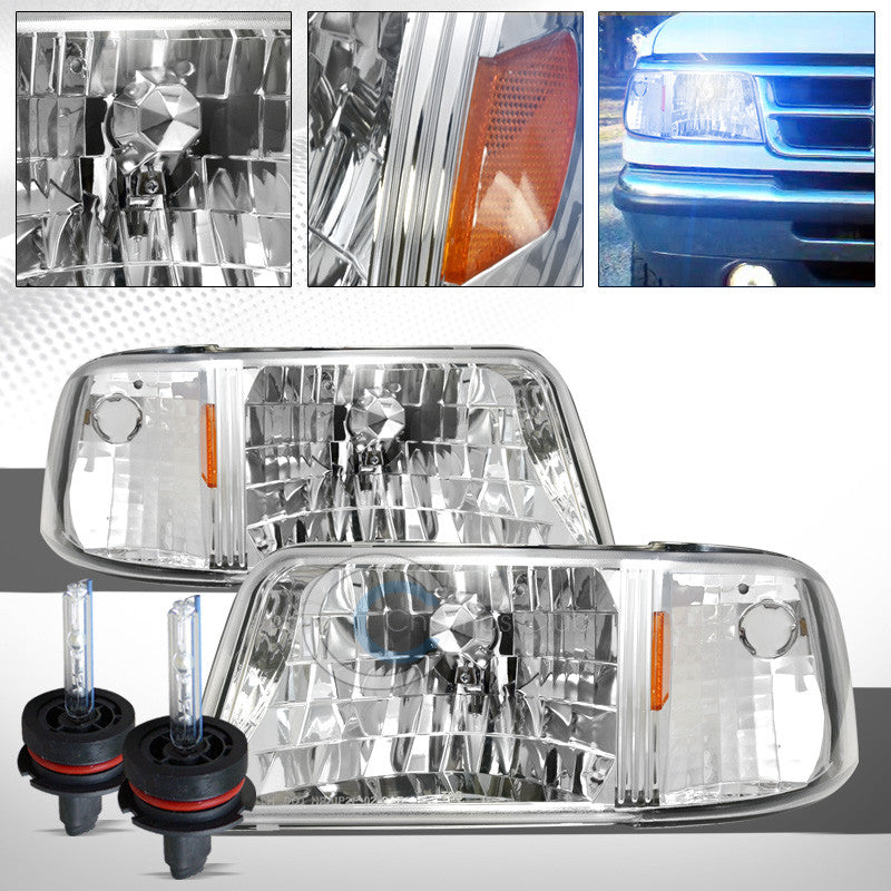 10000K HID XENON+CHROME CLEAR HEAD LIGHTS SIGNAL LAMPS AMBER AW 1993-1997 RANGER