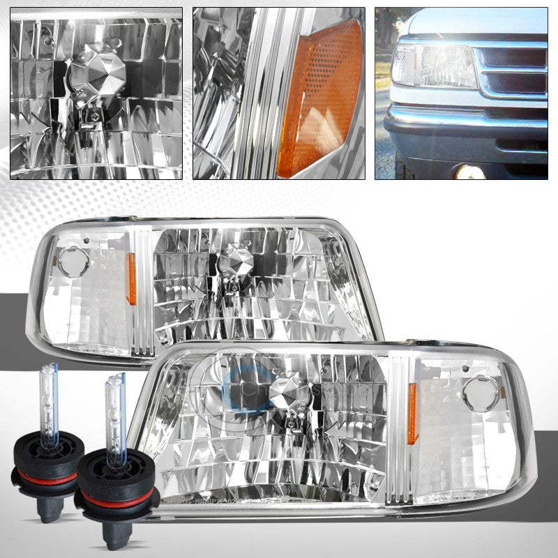 6000K HID XENON+CHROME CLEAR HEAD LIGHTS CORNER SIGNAL AMBER AW 1993-1997 RANGER