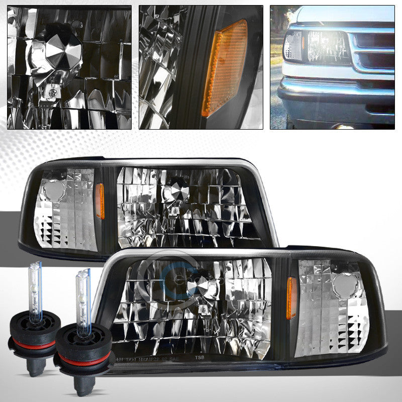 6000K HID XENON+BLK CLEAR HEAD LIGHTS CORNER SIGNAL LAMPS AMBER AW 1993+ RANGER