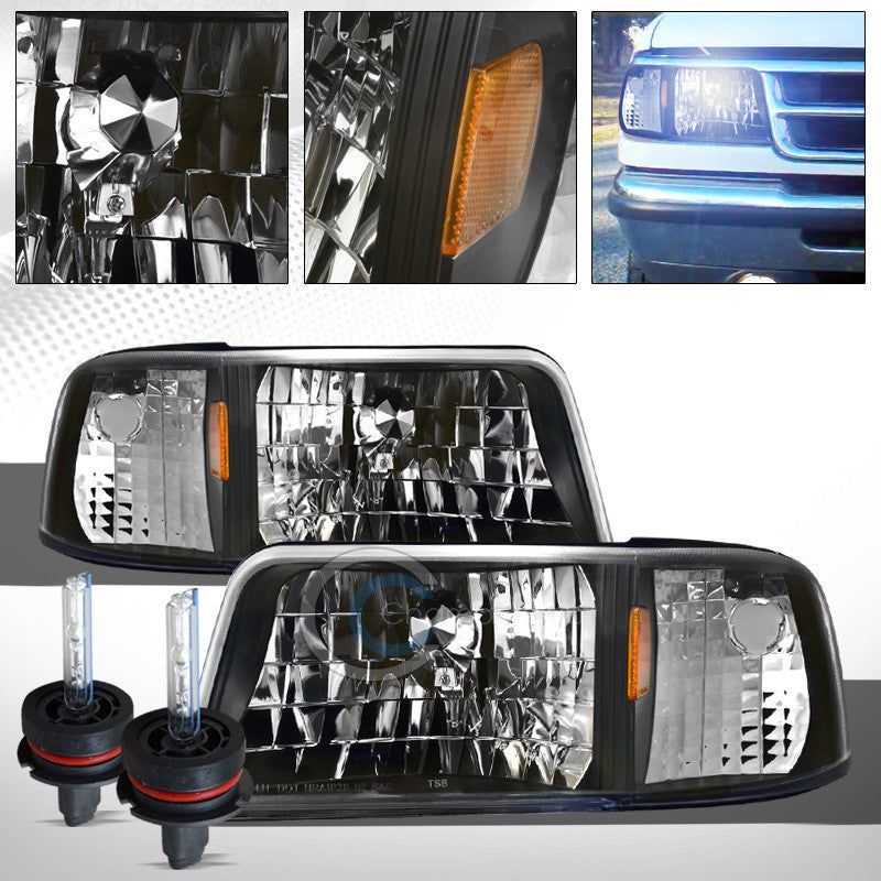 8000K HID XENON+BLK CLEAR HEAD LIGHTS CORNER SIGNAL LAMPS AMBER AW 1993+ RANGER
