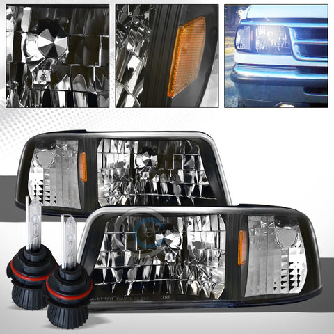 8000K HID BI-XENON+BLK CLEAR HEAD LIGHTS CORNER SIGNAL AMBER AW 1993-1997 RANGER
