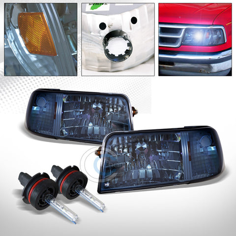 8000K HID XENON+SMOKE CLEAR HEAD LIGHTS CORNER SIGNAL LAMP AMBER AW 1993+ RANGER