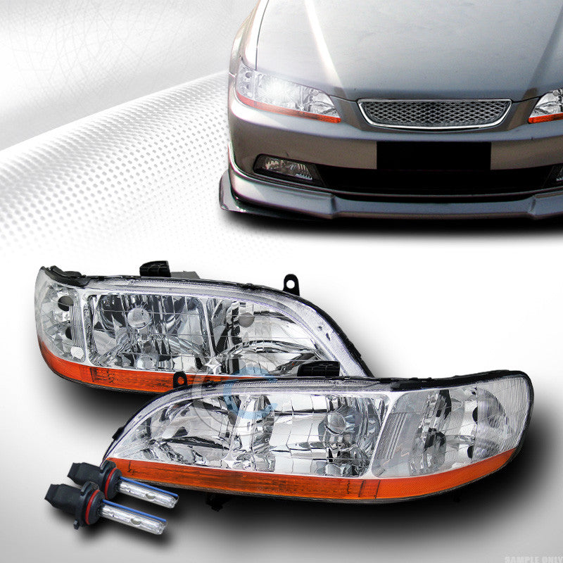 6000K HID XENON CHROME HEAD LIGHTS LAMPS SIGNAL AM V2 98-02 HONDA ACCORD 2DR/4DR