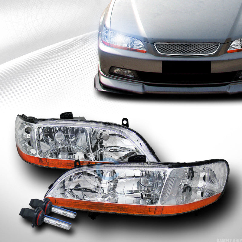 8000K HID XENON CHROME HEAD LIGHTS LAMPS SIGNAL AM V2 98-02 HONDA ACCORD 2DR/4DR