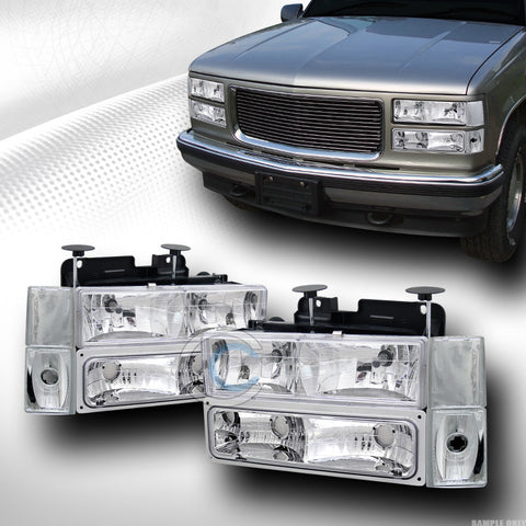 CHROME HEAD LIGHTS DY W/SIGNAL BUMPER DY+CORNER LAMPS K2 88-93 CHEVY/GMC C10 C/K