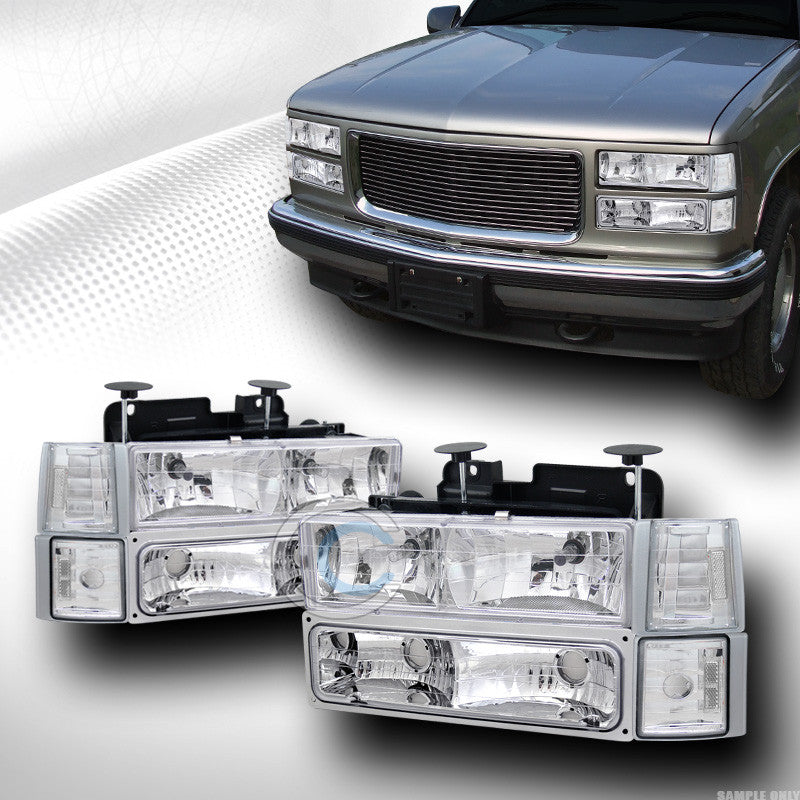 CHROME HEAD LIGHTS DY W/SIGNAL BUMPER DY+CORNER LAMPS K2 94-00 GMC C10 C/K TRUCK