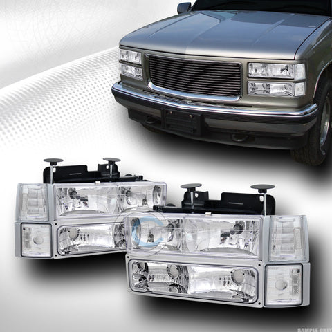 CHROME HEAD LIGHTS DY W/SIGNAL BUMPER DY+CORNER LAMPS K2 94-00 GMC C10 C/K TRUCK