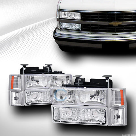 CHROME HEAD LIGHTS DY W/SIGNAL BUMPER YD+CORNER AM DY 94-00 CHEVY C10 C/K TRUCK